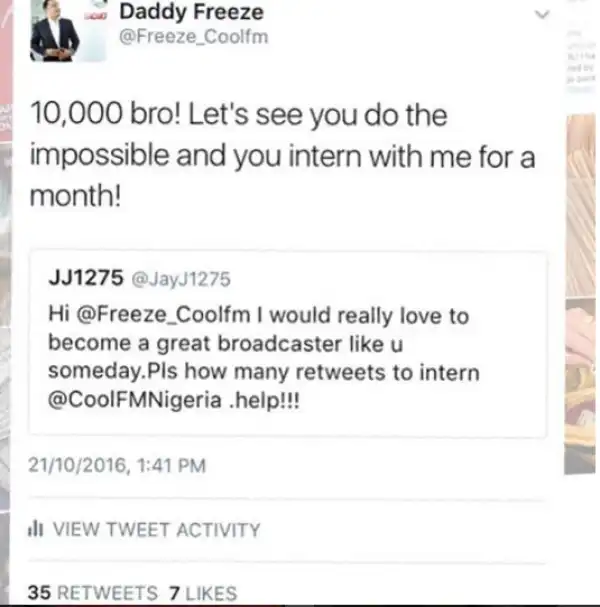 Freeze shares inspiring message of what he did during his first 6 months of work